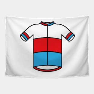 Blue & Red Cycling Jersey Tapestry