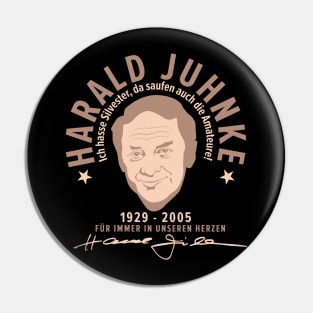 Harald Juhnke Portrait Logo - „Ich hasse Silvester“ Quote Design Pin