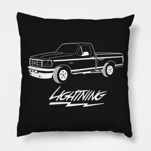 1992-1996 F150 Lightning White Print Pillow