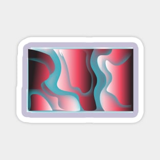 pink blue abstract contain wave Magnet