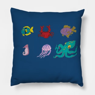 sea life  deep waters Pillow