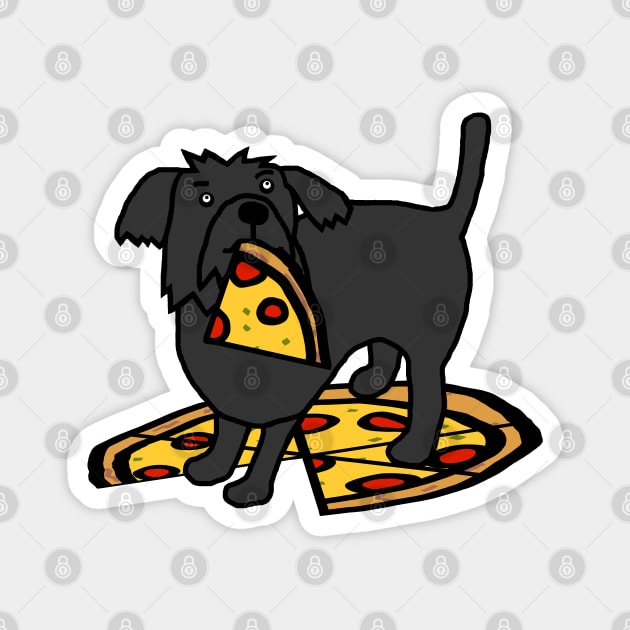 Cute Dog with Pizza Magnet by ellenhenryart