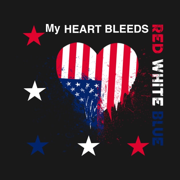 My Heart Bleed Red White & Blue by nancyartwork