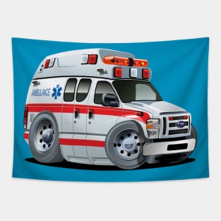 Cartoon Ambulance Car Tapestry