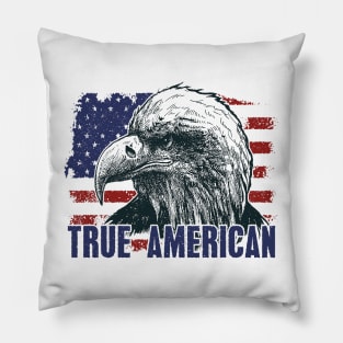 American Eagle Flag Patriotic Graphic - True American Pillow