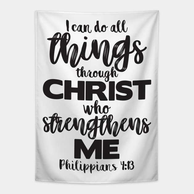 Philippians 4:13 Tapestry by Plushism