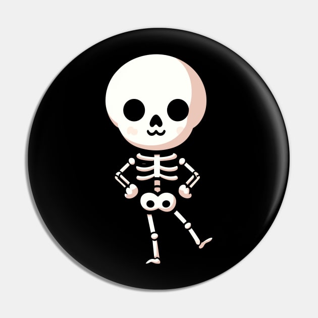 Cute Halloween Skeleton in a Dancing Pose | Halloween Design for Skeleton Lovers Pin by Nora Liak