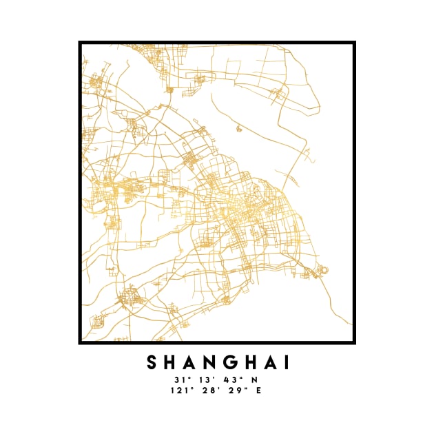 SHANGHAI CHINA CITY STREET MAP ART by deificusArt