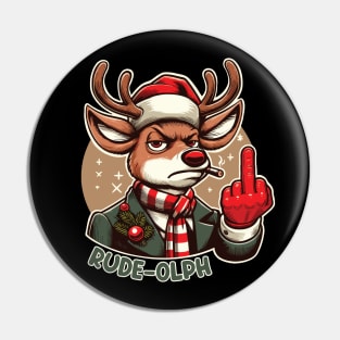 Rudolph ugly christmas sweater Pin