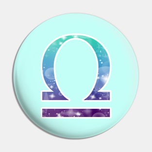 Libra Zodiac Symbol in Magical Mermaid Colors Pin