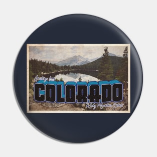 Greetings from Colorado - Vintage Travel Postcard Design Pin