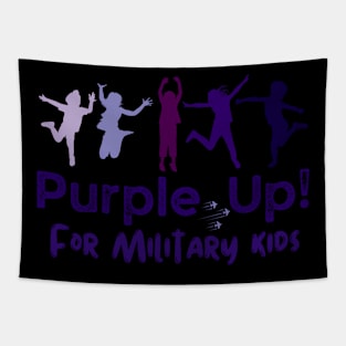 Purple Up For Military Month Of Military Child Tapestry