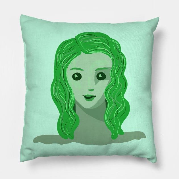 Mother Nature (Green Lady) Pillow by KelseyLovelle