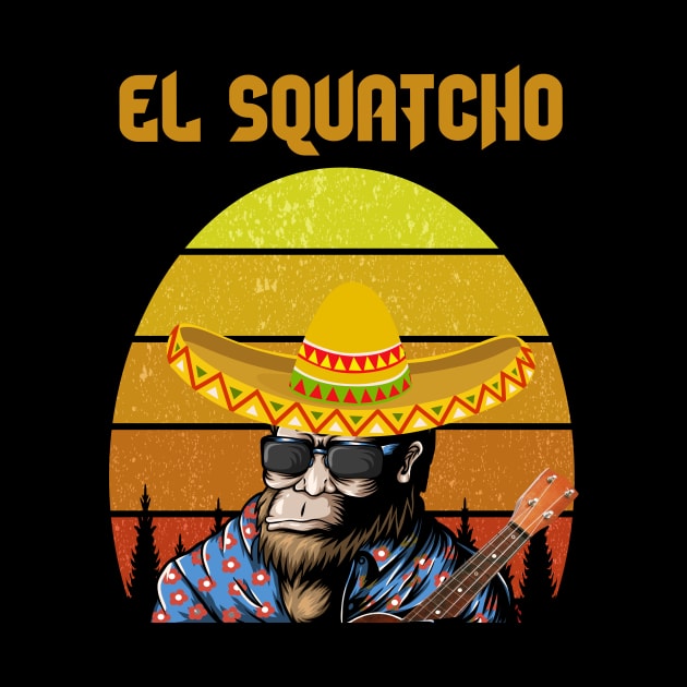 El squatcho Mexican Sasquatch Bigfoot retro t-shirt by DODG99
