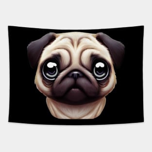 Adorable Pug Artwork Tapestry