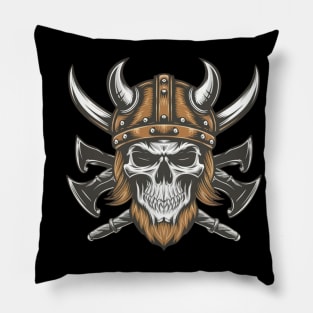 Vikings Skull tattoo art Pillow