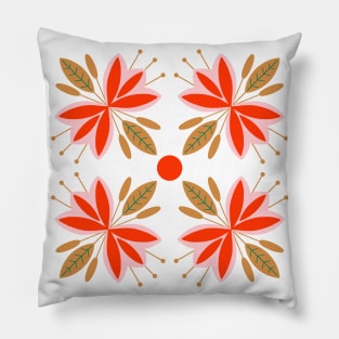 Spring flowers and leaves pattern Pillow