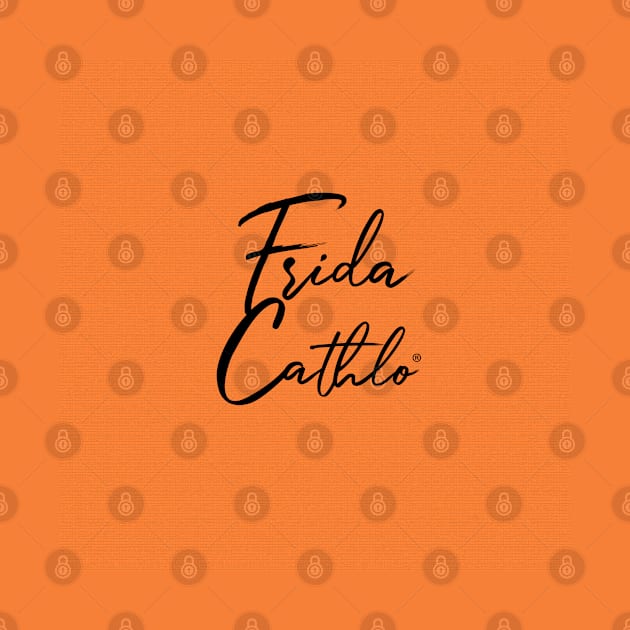 Orange Text B back Cat Frida Cathlo version of - Frida Kahlo by CatIsBlack
