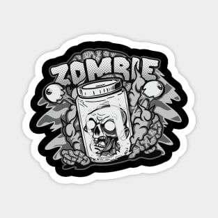 Zombie Head in a Jar Magnet