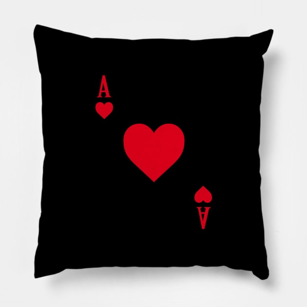 Ace of Hearts I 21 Casino Blackjack I Card Poker graphic Pillow by biNutz