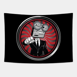 Classic Reel to Reel Man Fist Bump Tapestry