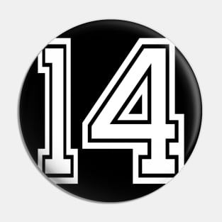 Numbers 14 for a sports team, group, or community Pin