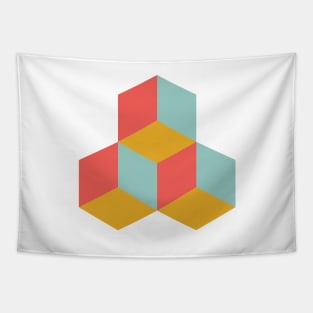 Orange Cube Tapestry