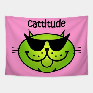 Cattitude 2 - Limeade Tapestry