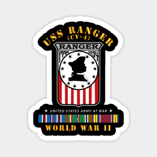 USS Ranger (CV-4) w EUR ARR SVC WWII Magnet