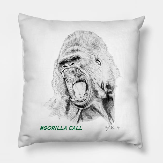 Gorilla Call! Pillow by A. Jaye's Art!