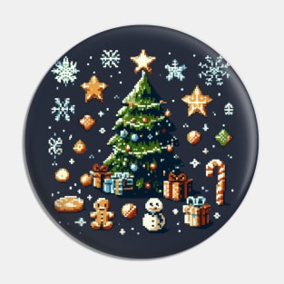 Merry Pixel Christmas Pin