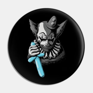 Clowns Are Evil - Black and White (and Blue) Pin