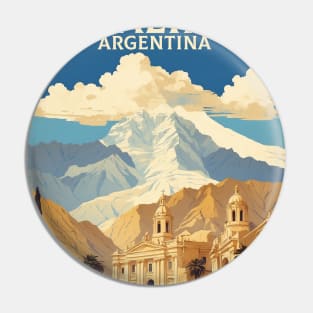 Salta Argentina Vintage Tourism Poster Pin