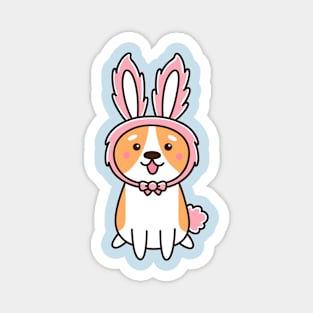 Corgi Cute Bunny Magnet