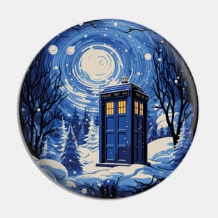 Tardis in the Snow Pin