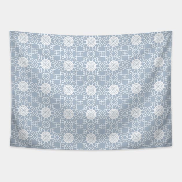 Doily - blue grey Tapestry by crumpetsandcrabsticks