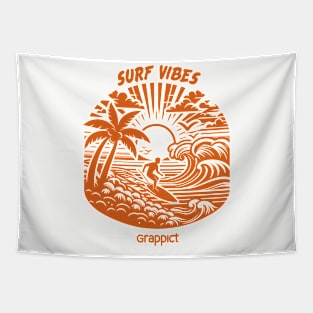 Surf vibes in vintage style Tapestry