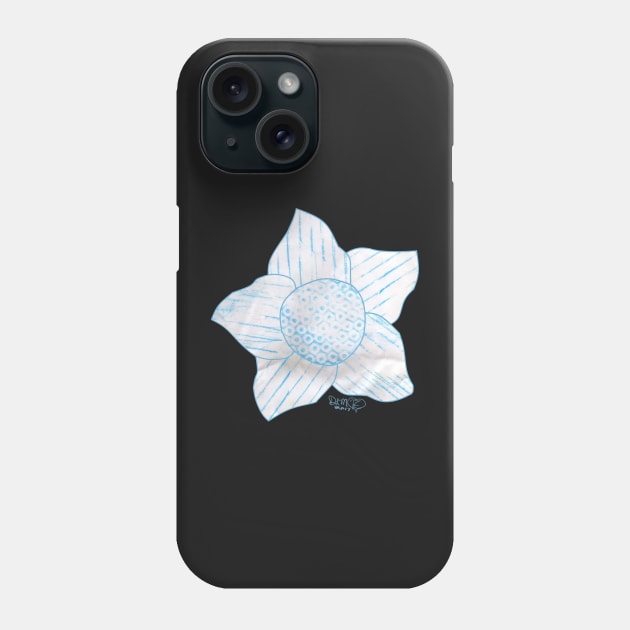 teal turquoise flower with variegated petals Phone Case by DlmtleArt