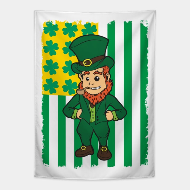 Irish American Leprechaun Flag Tapestry by AngelFlame