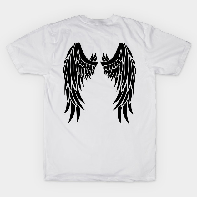 t shirt with angel wings on back