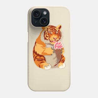 Chubby Tigers Love Parties and Icecream Phone Case