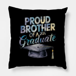 Proud Sibling 2024 Celebrating My Grad Brother Class Of '24 Pillow