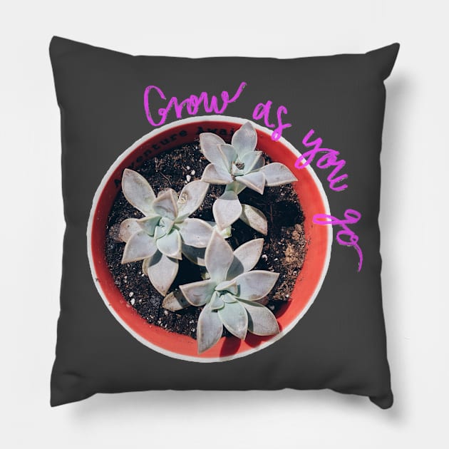 Succulent Grow as you go Pink Pillow by AlishaMSchil