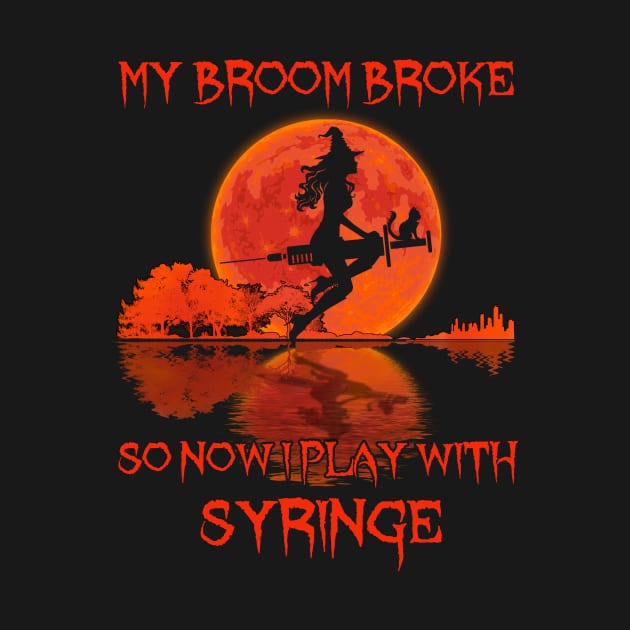 My Broom Broke So Now I Play With Syringe by kimmygoderteart