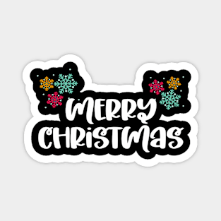 Merry Christmas Snowflakes Design Magnet