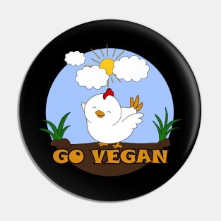 Go Vegan Cute Chick 3 Pin