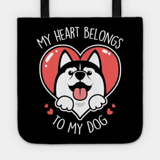 Valentine's Day Husky Dog Tote