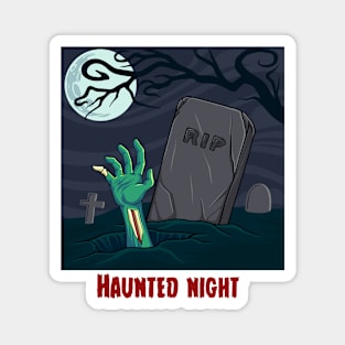 Zombie hand in haunted night Magnet