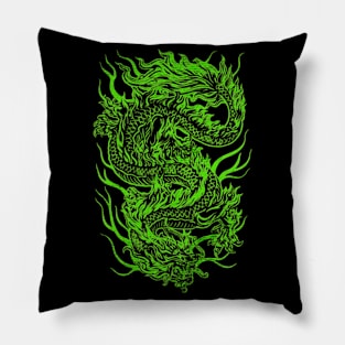 dragon green Pillow