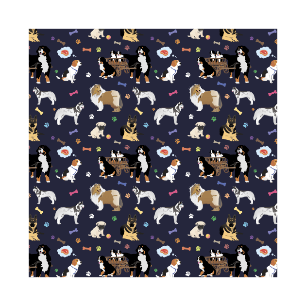 Colorful Dog Pattern by NorseTech